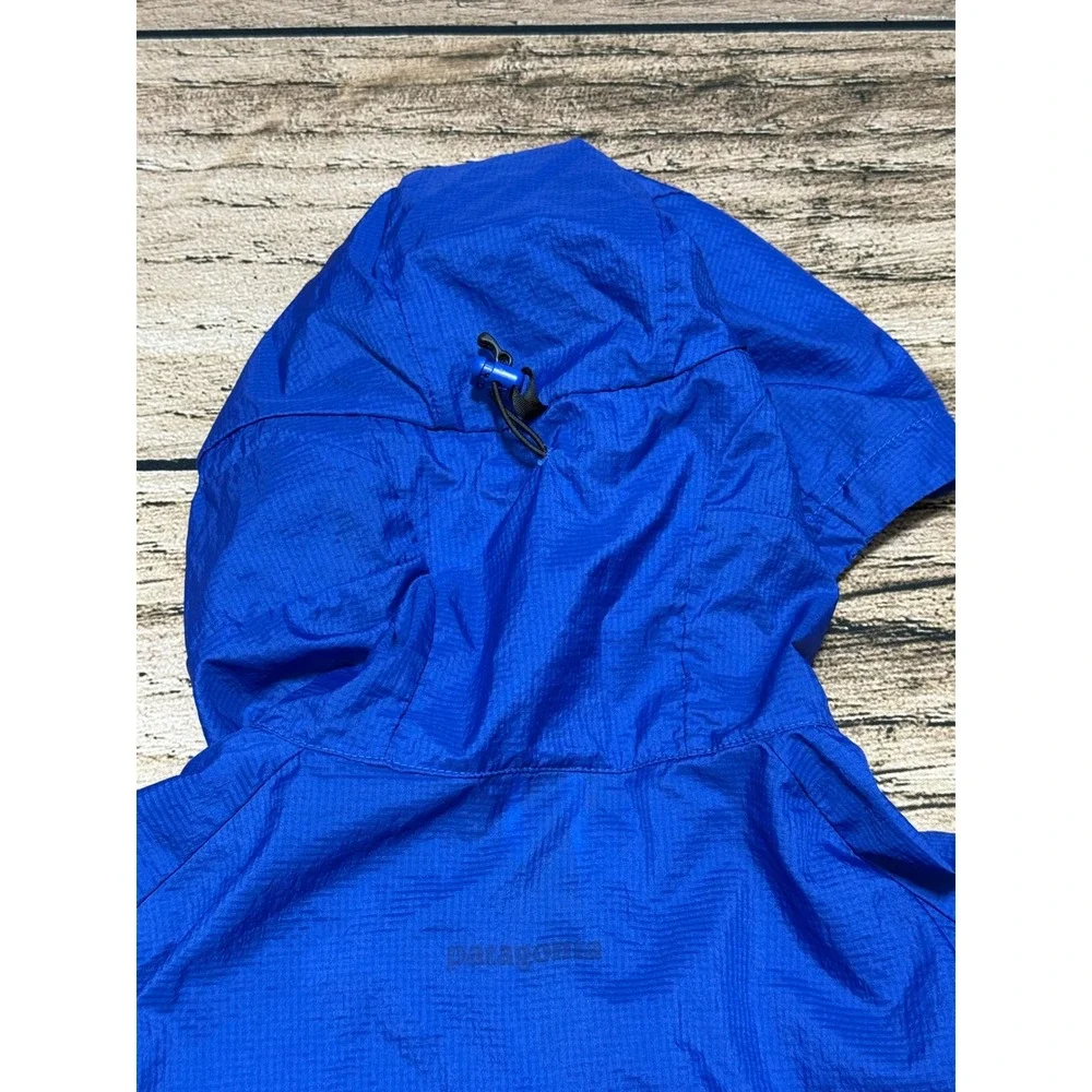 Patagonia Jacket Mens L Blue Rain Windbreaker Lightweight Packable Pocket Hiking